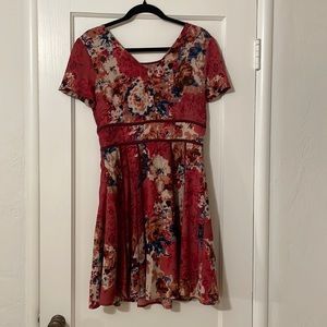 Vintage Abstract floral print midi dress